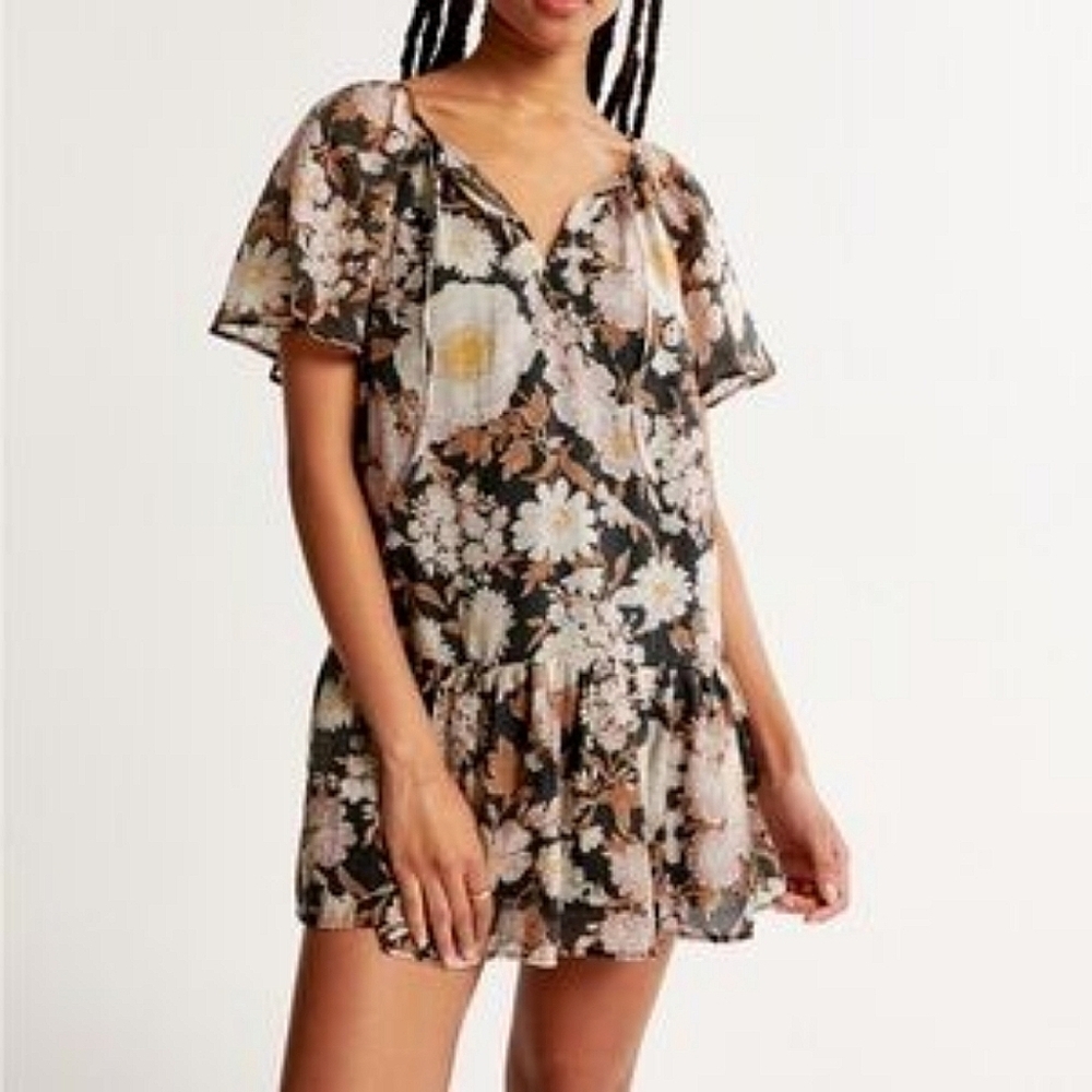 Abercrombie & Fitch Floral Chiffon Mini Dress NWT